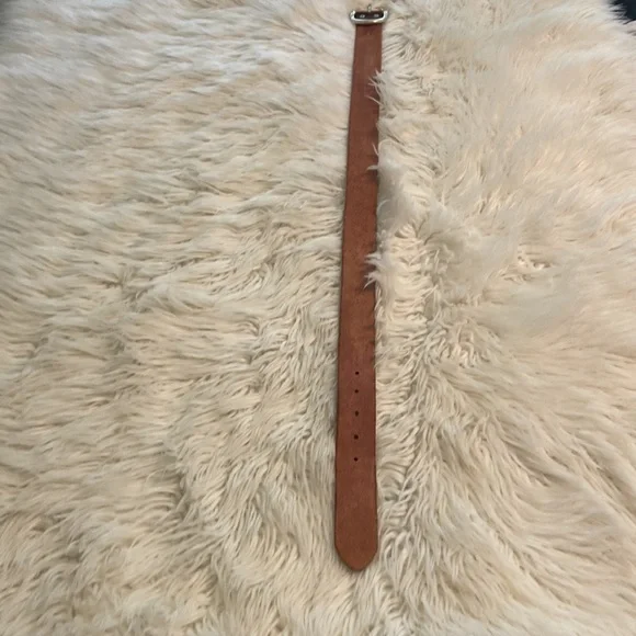 Lucky Brand Brown &Black Leather Belt with Distressed Finish and silver buckle - Picture 5 of 12